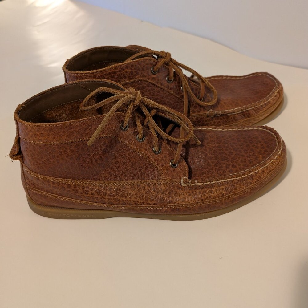 Sperry Original Boat Chukka Tumbled Leather Boots Tan Boots Size 13